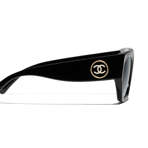 CHANEL POLARIZED SQUARE LARGE BLACK SUNGLASSES POLARIZED Ref.5506 C622/S8 - Picture 6 of 15